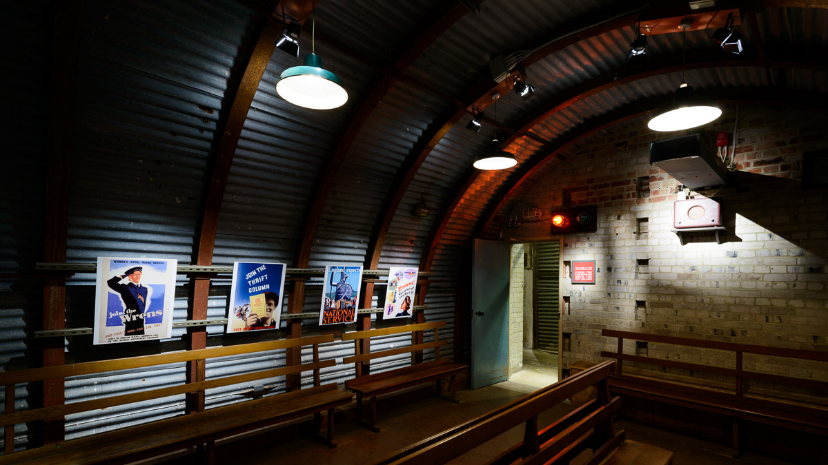 Vintage Posters in war tunnel