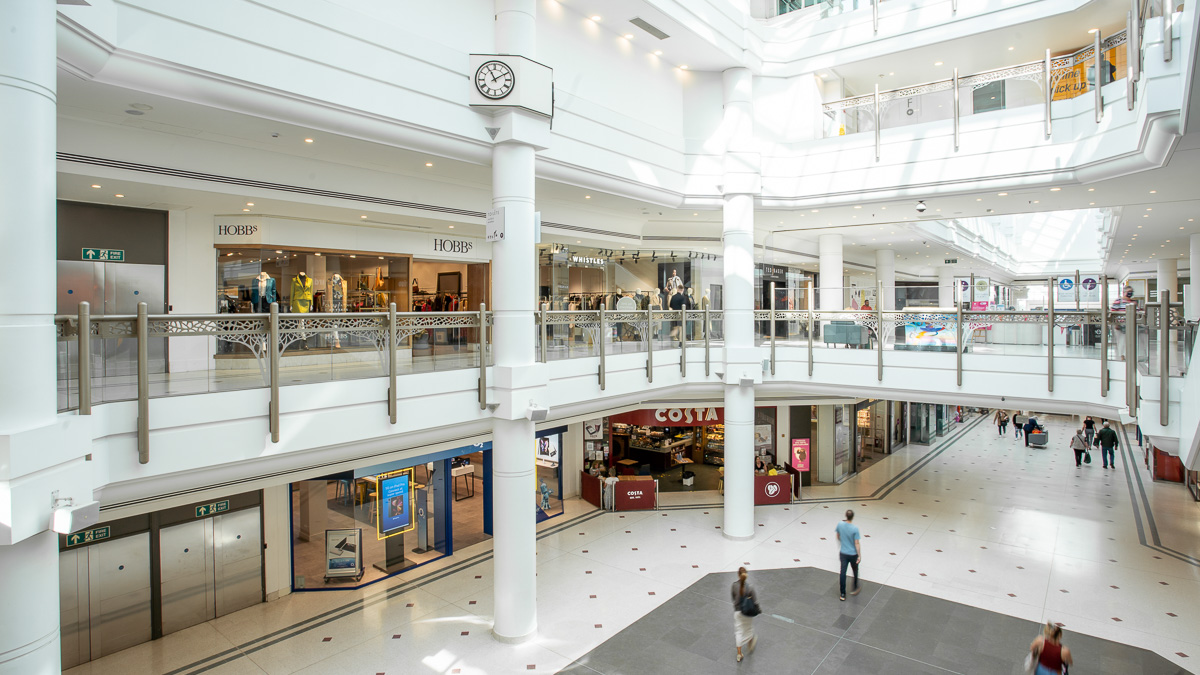 Shopping Centre inside facing Costa
